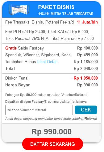 Sebelum Masukan Voucher atau Kode Referral Fastpay Paket Bisnis