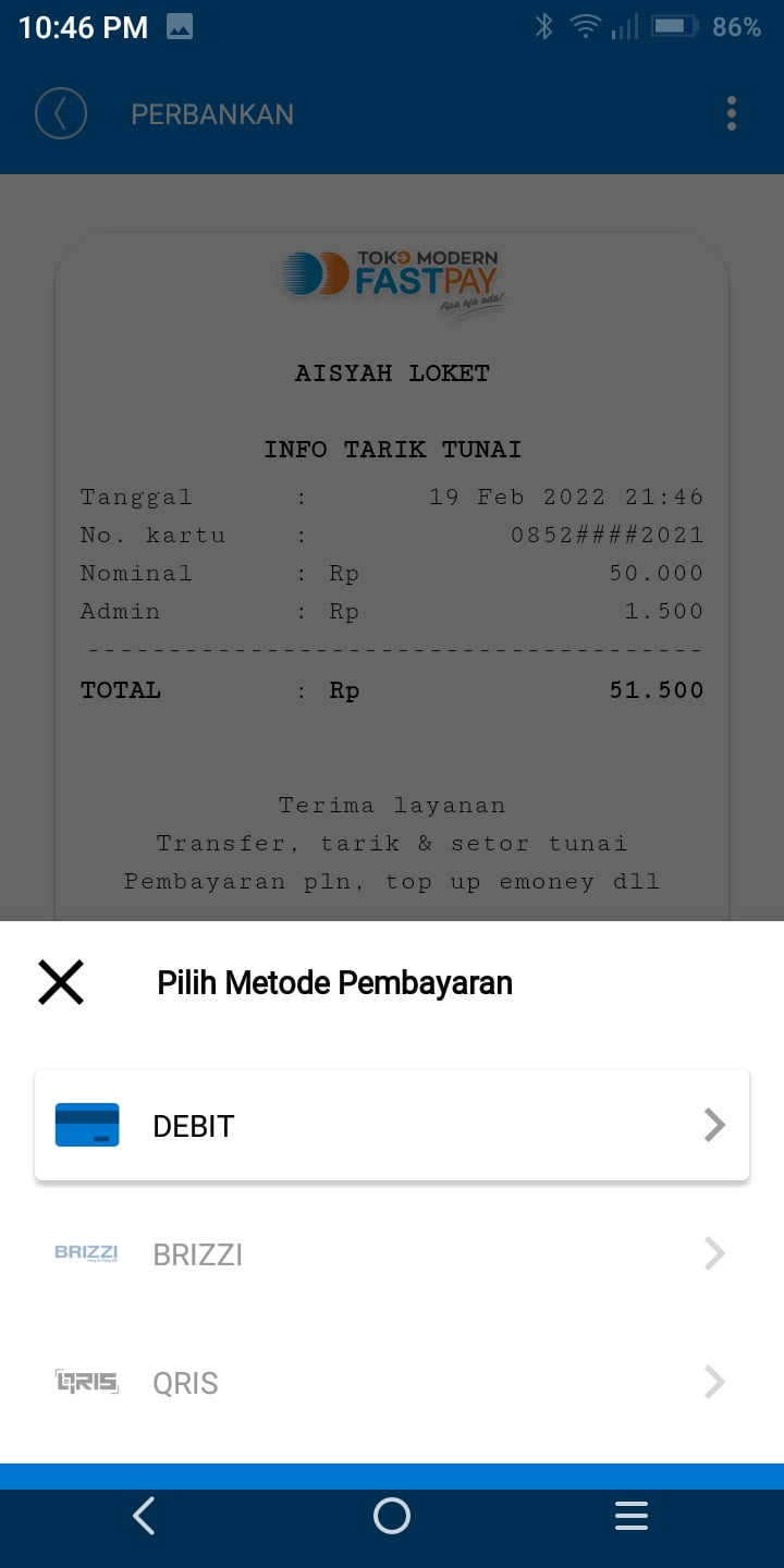 pilihan metode transaksi di edc fastpay