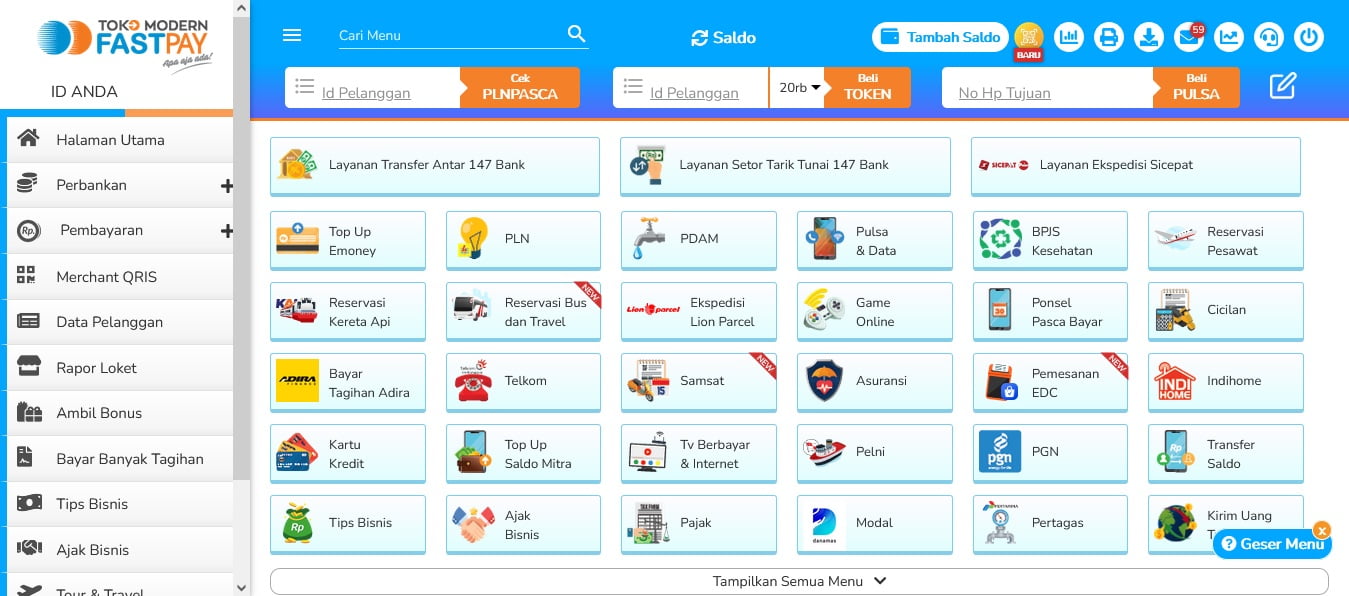 Login Melalui Fastpay Web