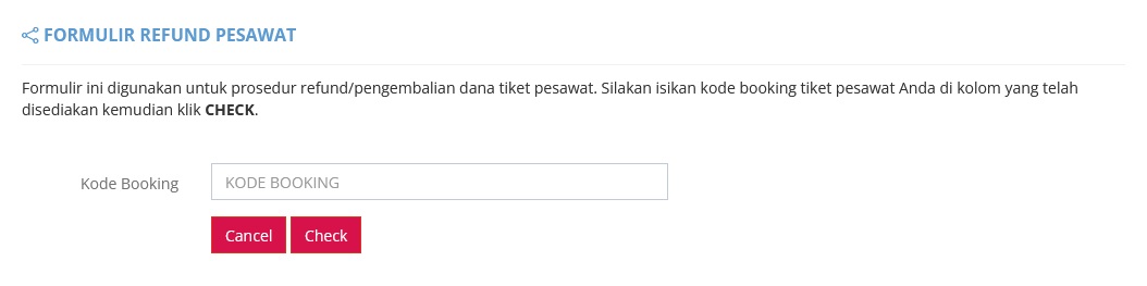 Pengajuan refund tiket pesawat