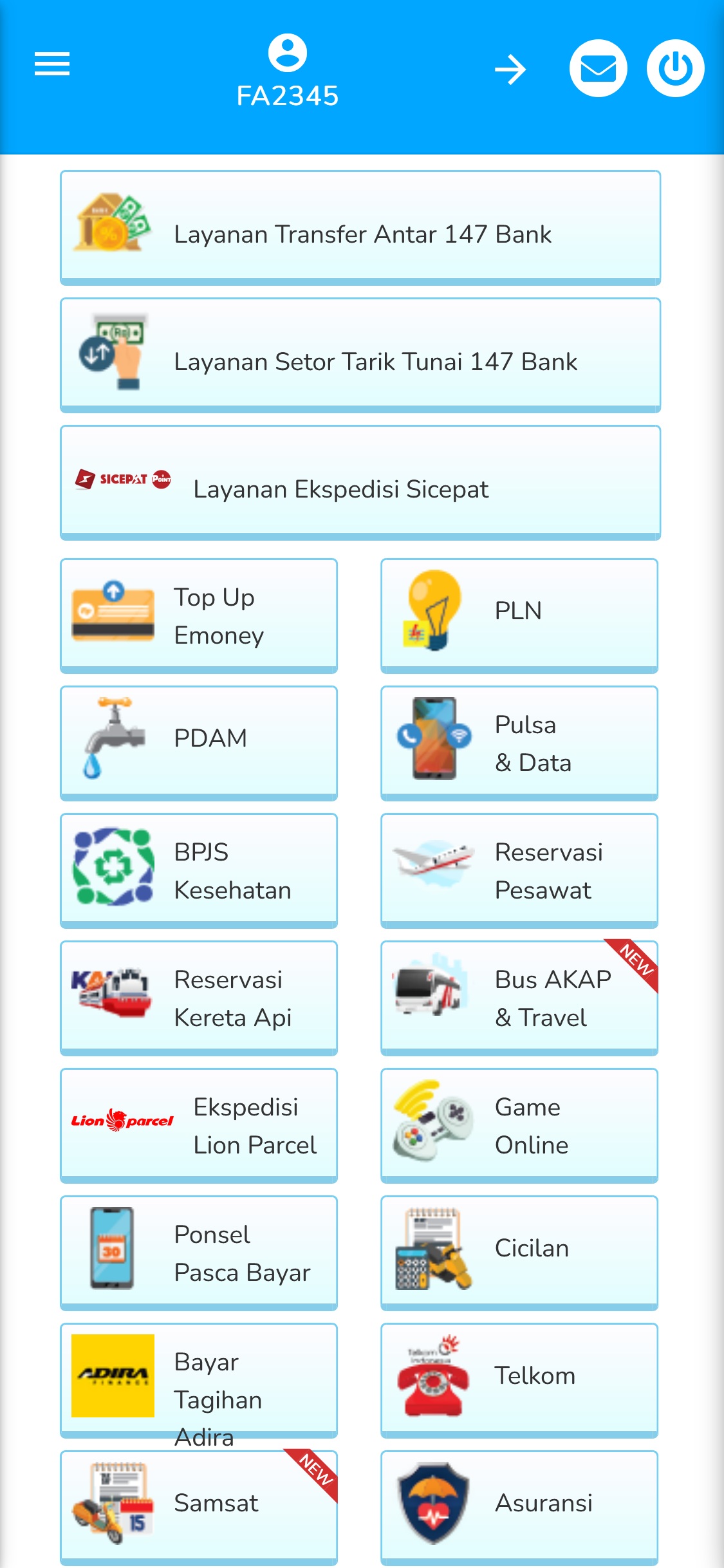 Aplikasi FASTPAY di iPhone