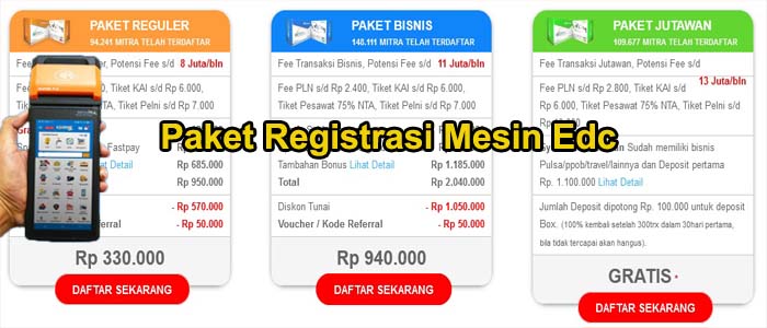 Paket Registrasi Mesin Edc Fastpay