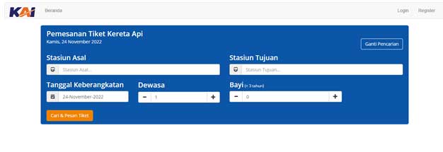 Pemesanan Tiket Kereta Api Online