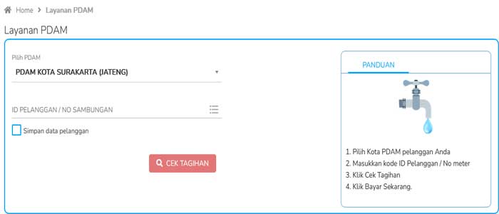 Cara Cek dan Bayar Pdam Secara Online Surakarta di Gerai Fastpay