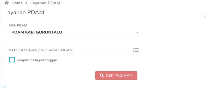 Cek Jumlah Tagihan Pdam Gorontalo