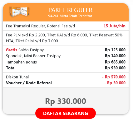 Daftar Fastpay Paket Reguler
