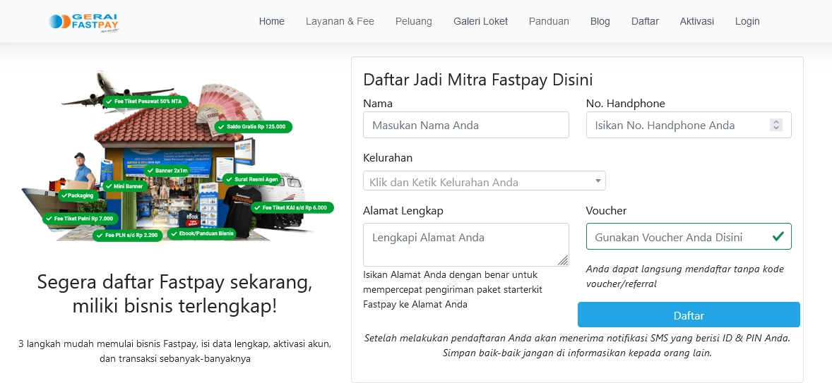 Registrasi sebagai Mitra Gerai Fastpay – Agen Pulsa Termurah dan Terpercaya